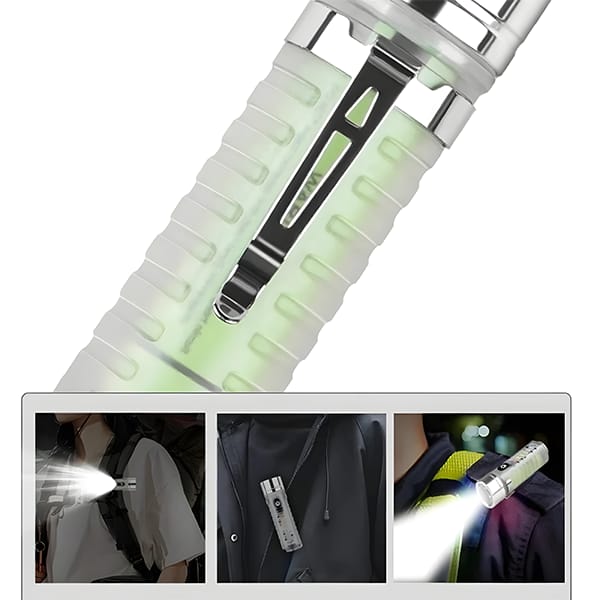 Multifunctional Zoomable Flashlight Torches LED Super Bright Rechargeable High Lumens Long Range Flash Light 8 Modes Tactical Flashlight with Fluorescent Shell, Portable Hand Torch for Emergencies, Camping, Hiking