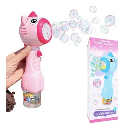Automatic ,8 Holes Battery Operated Unicorn Colorful Bubble Stick