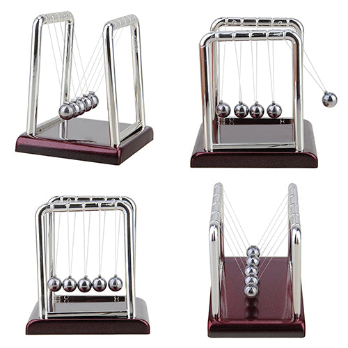 Sealive Newton's Cradle Large Heavy Duty Steel Balls with deep black Base  for Office Desk & home Decor, STEM Learning, Teachers & Science Lovers, with Steel Balls, Stable black Base, Tangle-Free Assembly (Best Stress Relief Educational Gift)