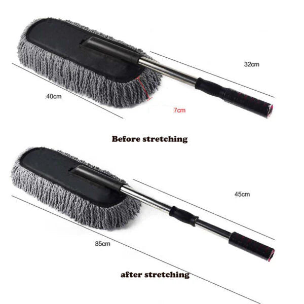 Car Wash Cleaning Brush Duster Dust Wax Mop Microfiber Telescoping Dusting Tool