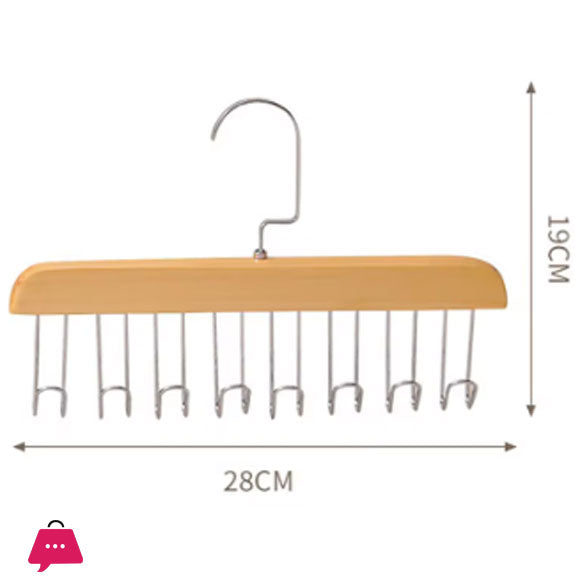 1 pc High Quality Wooden 8 Hook Clothes Hanger 360° Rotation