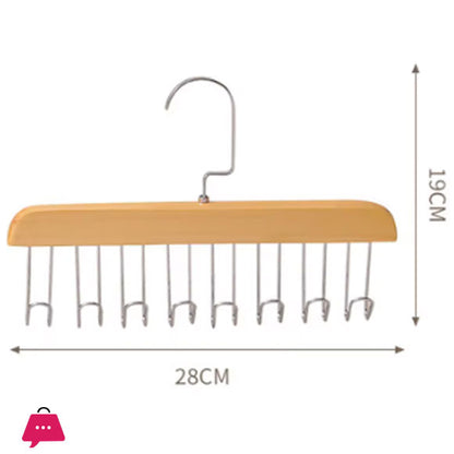 1 pc High Quality Wooden 8 Hook Clothes Hanger 360° Rotation