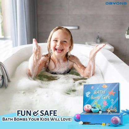 Bath Bombs for Kids with Surprise Toy Inside | Natural Organic Fizzy Bubble Bath Bomb | Colorful Bath Bomb Gift for Boys & Girls | Skin Friendly Bubble Bath Ball | Birthday Christmas Gift | Fun Bath Time Toy
