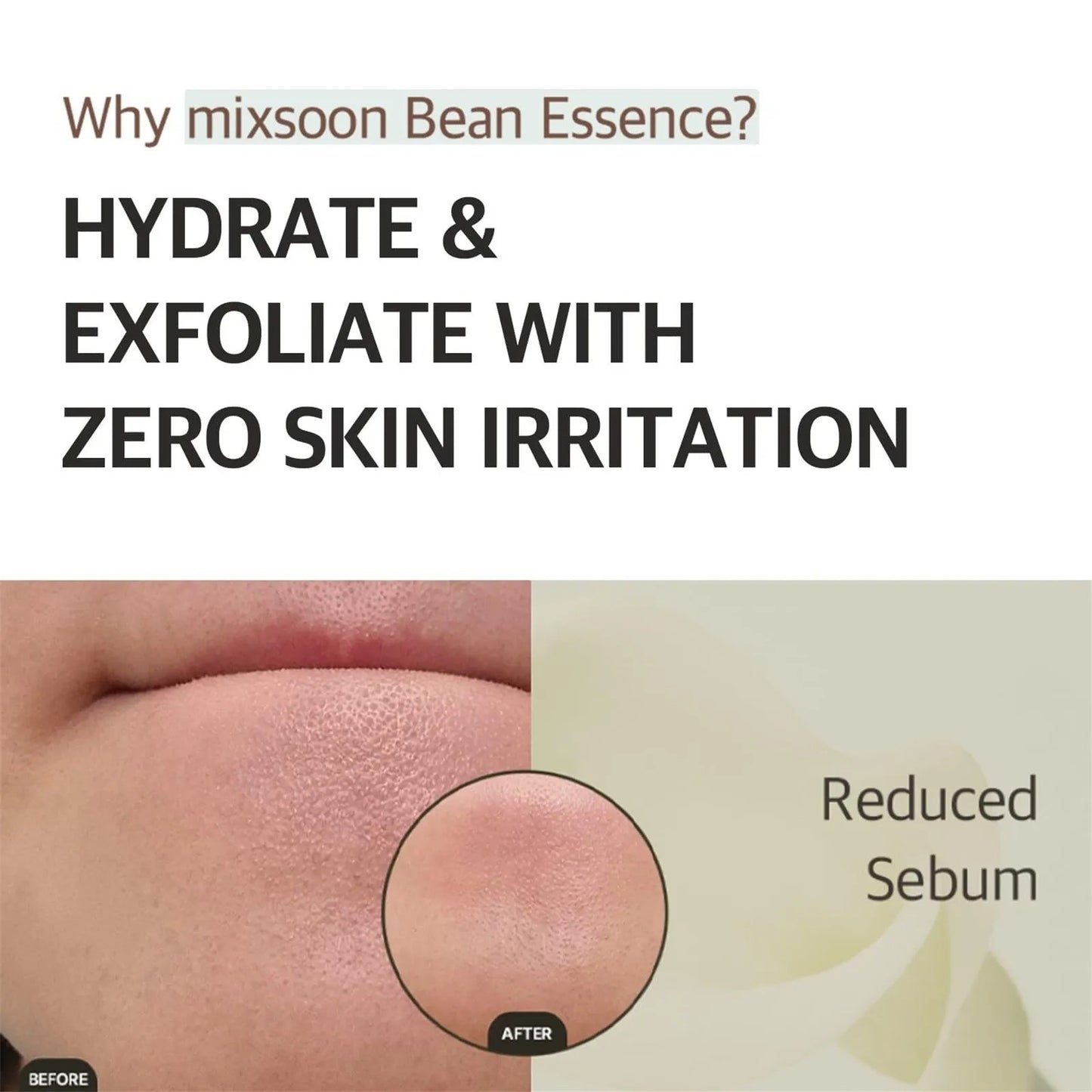 Mixsoon-fermented soybean exfoliating, antioxidant, brightening skin, moisturizing, elastic, firming, skin essence,