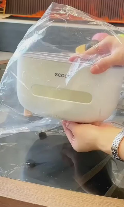 Ecoco Tissue Box Cover Holder with Storage, Napkin Tissue Box, Multi-Function Tissue Box ABS Material Storage Organizer Caddy for Bathroom, Bedroom and Office.