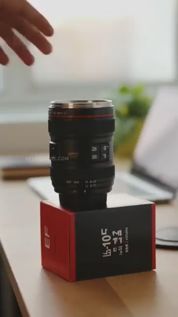 Premium Coffee Mug Tumbler Camera Lens Cup Thermal Thermos Water Bottle Stainless Steel With Cover Insulated Vacuum Flasks Travel Drinks