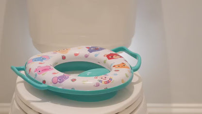 Baby Toilet Seat Cushion, Portable Toilet Training Seat For Children, Non-Slip Baby Kids Seat Potty Chair with Handle, Kids Toilet Soft Cushion with Splash Protector