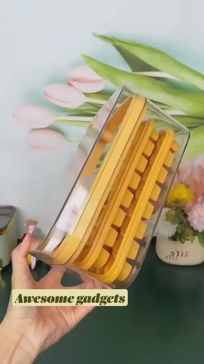 64 cubes double layer ice cube freezing and storage box
