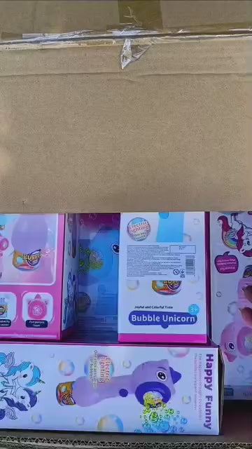 Automatic ,8 Holes Battery Operated Unicorn Colorful Bubble Stick