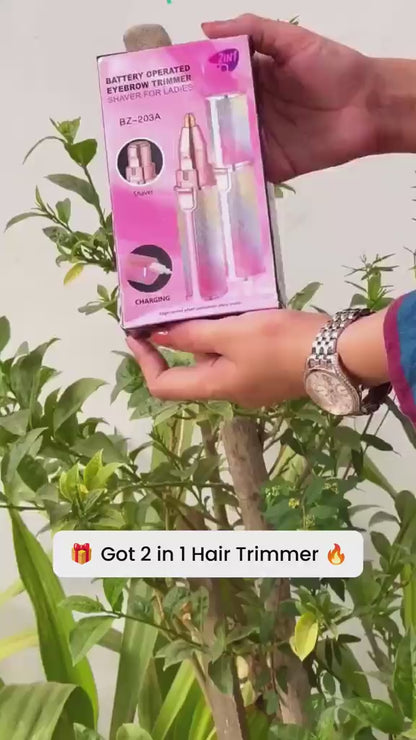2 In 1 Battery Operated Eyebrow Trimmer Shaver For Ladies