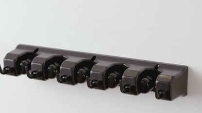 Wall Mounted Broom Holder | Mop & Tool Organizer Rack for Home, Garden & Garage | Space-Saving Storage Hook