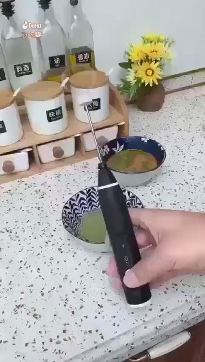 2 in 1 ,Rechargeable egg and coffeebeater, 3 Speeds Foam Maker Coffee Whisk Mixer Electric Handle Blender Egg Beater Stirring stick + lantern stick