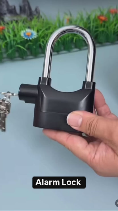 Rechargeable Alarm Padlock Anti-Theft Siren Security Lock for Outdoor Gates Storage Units Shops & Vehicles