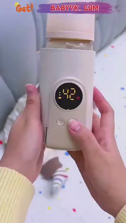 Portable Rechargeable Baby Bottle Warmer | Fast 1-Min Heating, USB Powered, 6 Temperature Levels – Mini & Travel-Friendly Milk Heater for Babies